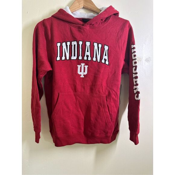 University of Indiana Hoosiers Red and White Colosseum Youth Hoodie Size Medium - Picture 2 of 6